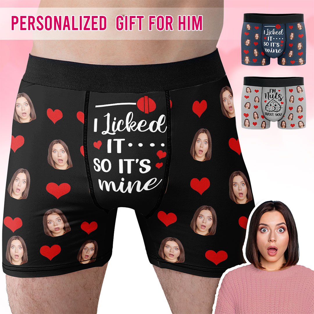 Custom Photo I’m Nuts About You - Funny Personalized Custom Boxer Briefs, Men's Boxers - Birthday Gift For Boyfriend, Husband, Anniversary ad creative