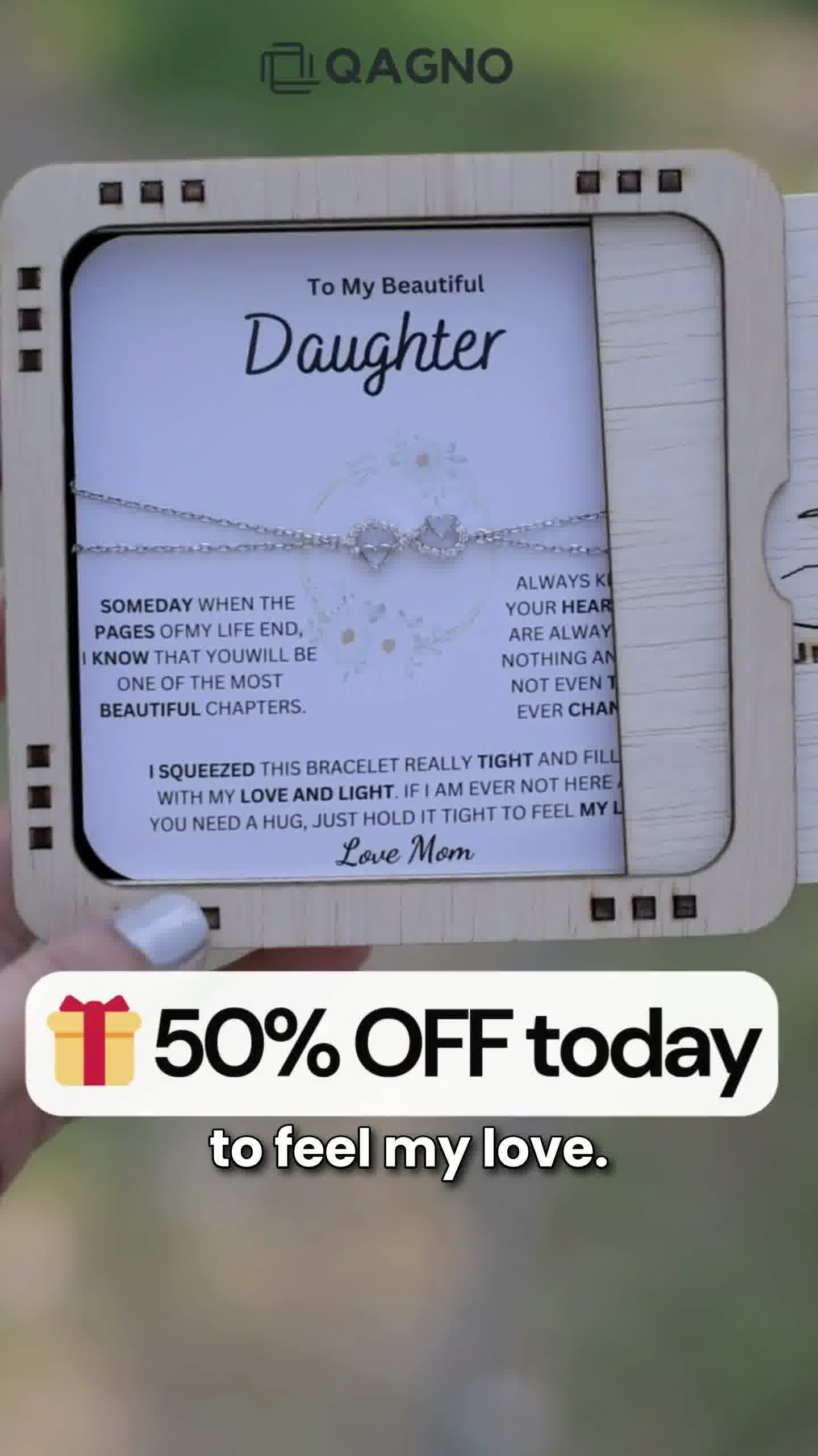 "To My Beautiful Daughter" Infinity Heart Bracelet 广告素材